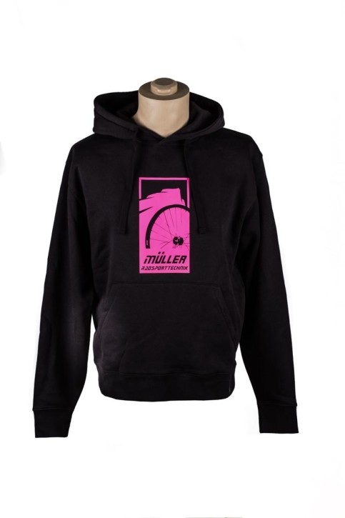Radsporttechnik Müller Authentic Hooded Sweatshirt - schwarz-pink