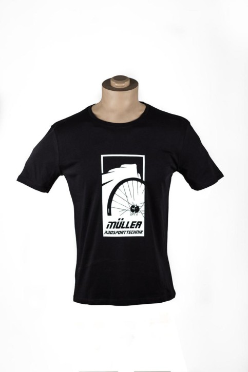 Radsporttechnik Müller T-Shirt Pure Organic mit Rundhals - schwarz-weiß